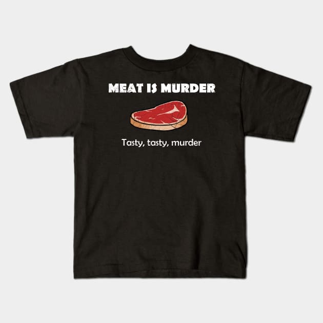 Meat is Murder Kids T-Shirt by jdsoudry